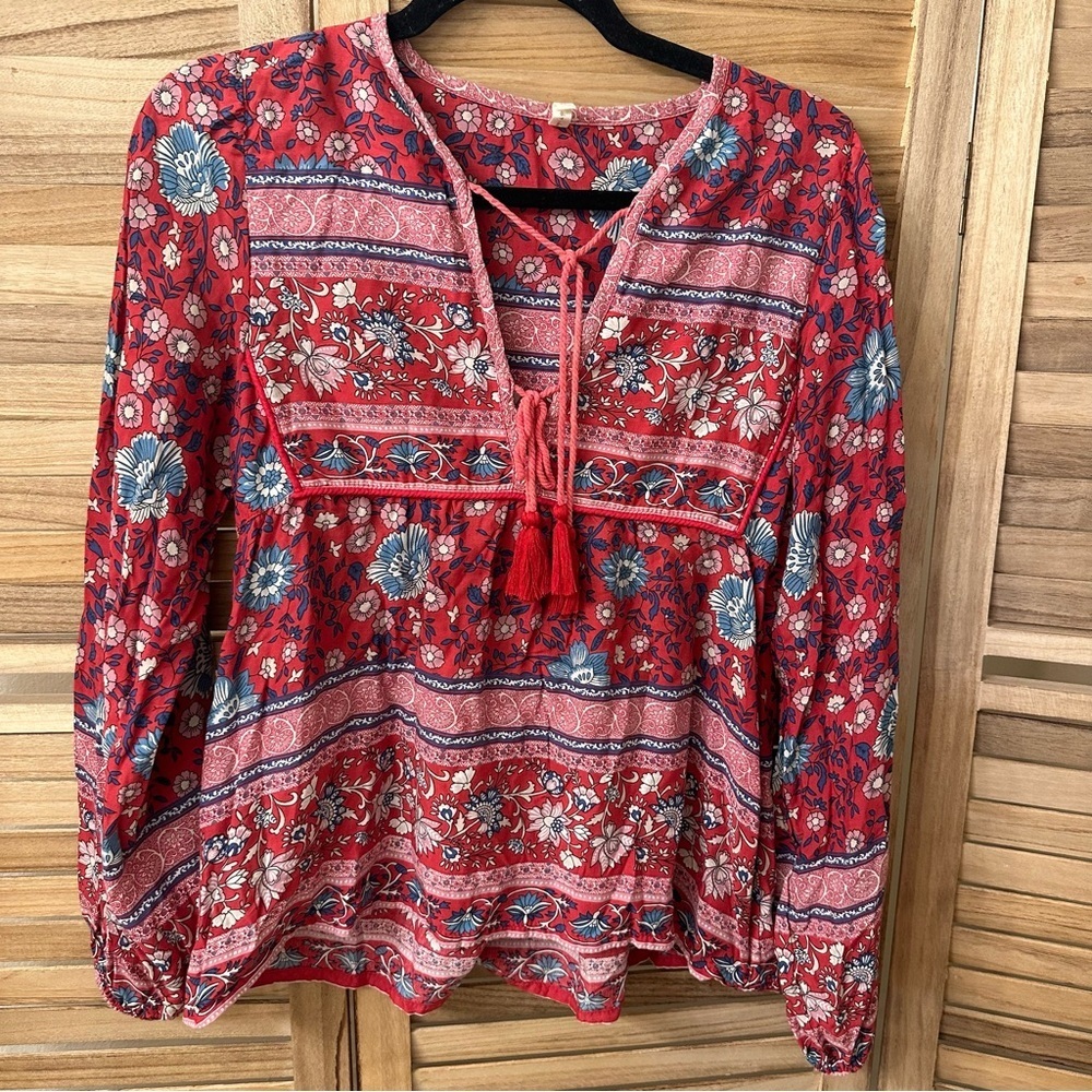 Vintage Spell & The Gypsy Folk Town Blouse Wine size XS - Picture 6 of 11